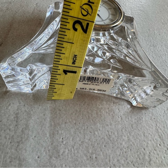 Waterford Crystal ABBEY Cut Glass Gold Face Quartz Desk Clock - Picture 10 of 14